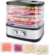 🌱 seeutek food dehydrator machine: electric dryer for beef jerky, fruits, and vegetables with 5 trays, adjustable temperature control, recipe book, and 4pcs reusable storage bags логотип