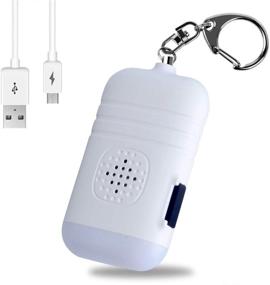 img 4 attached to 🔑 130 дБ Safesound персональная сигнализация на ключе: USB-заряжаемое устройство самообороны с LED-подсветкой для женщин, девочек, детей и пожилых - белое