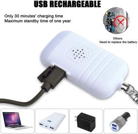 img 3 attached to 🔑 130 дБ Safesound персональная сигнализация на ключе: USB-заряжаемое устройство самообороны с LED-подсветкой для женщин, девочек, детей и пожилых - белое