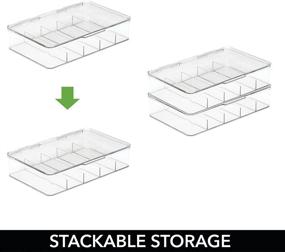 img 1 attached to 🏥 mDesign Stackable First Aid Storage Box with Divided Compartments - Pack of 2, Clear