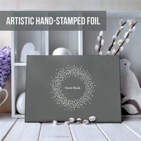 img 1 attached to 📔 Clearstory Metallic Guest Book - Classy Dots Design, Gunmetal Color, White Foil Stamping & 100 Lined Pages