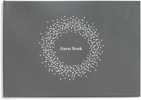 img 4 attached to 📔 Clearstory Metallic Guest Book - Classy Dots Design, Gunmetal Color, White Foil Stamping & 100 Lined Pages