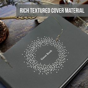 img 3 attached to 📔 Clearstory Metallic Guest Book - Classy Dots Design, Gunmetal Color, White Foil Stamping & 100 Lined Pages