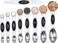 magnetic measuring spoon sets - 9 piece stainless steel stackable spoons for accurate measurements of dry and liquid ingredients logo