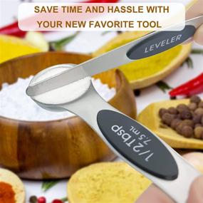 img 2 attached to Magnetic Measuring Spoon Sets - 9 Piece Stainless Steel Stackable Spoons for Accurate Measurements of Dry and Liquid Ingredients