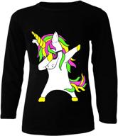 🦄 dabbing unicorn sleeve t shirt and leggings set for girls - clothing and leggings logo