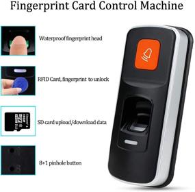 img 3 attached to 🚪 HFeng Door Access Control System Kit: Fingerprint RFID Biometric Reader + Electric Strike Lock + DC12V 3A Power Supply + Exit Button + Keyfobs Cards for Home Door Opener