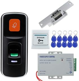 img 4 attached to 🚪 HFeng Door Access Control System Kit: Fingerprint RFID Biometric Reader + Electric Strike Lock + DC12V 3A Power Supply + Exit Button + Keyfobs Cards for Home Door Opener