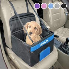 img 4 attached to 🐾 Henkelion Small Dog Car Seat - Booster Seat for Car Front Seat, Pet Booster Car Seat for Small to Medium Dogs (Within 30 lbs) - Reinforced Harness with Seat Belt for Dog Car Safety