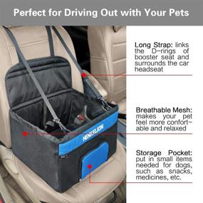 img 2 attached to 🐾 Henkelion Small Dog Car Seat - Booster Seat for Car Front Seat, Pet Booster Car Seat for Small to Medium Dogs (Within 30 lbs) - Reinforced Harness with Seat Belt for Dog Car Safety