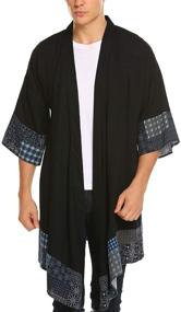 img 4 attached to 👕 COOFANDY Lightweight Cotton Sweater Cardigan for Men's Sleep & Lounge Apparel