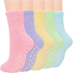 img 4 attached to Century Star Women's Anti-Slip Plush Grip Socks - Warm Cozy Christmas Pilates & Yoga Accessories