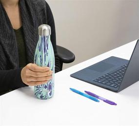 img 2 attached to MIRA 17 Oz Stainless Steel Vacuum Insulated Water Bottle - Keeps Beverages Cold for 24 Hours & Hot for 12 Hours - Blue Wave Flask