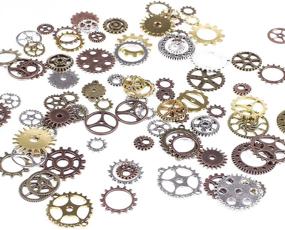 img 3 attached to 🔧 BIHRTC 100g DIY Assorted Color Antique Metal Steampunk Gears Charms Pendant Clock Watch Wheel Gear for Crafting & Jewelry Making Accessory