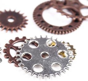 img 2 attached to 🔧 BIHRTC 100g DIY Assorted Color Antique Metal Steampunk Gears Charms Pendant Clock Watch Wheel Gear for Crafting & Jewelry Making Accessory