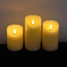 img 2 attached to 🕯️ Flameless Flickering Candles with Remote Timer - Set of 3, Real Wax Battery Operated Pillar Candles for Home Wedding Party Christmas Decorations - Ivory, 3D Wick (Sizes: D3” x H4”5”6”)