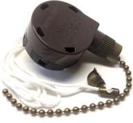 🔀 ceilingfanswitch zing ear ze-268s5: 4-speed pull chain control switch for ceiling fan - antique brass replacement speed control логотип