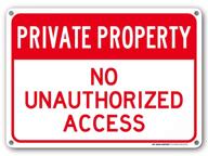 private property unauthorized access sign logo