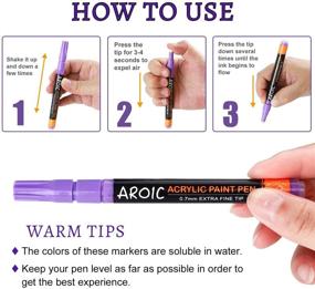 img 1 attached to 🎨 AROIC 24 Pack Acrylic Paint Pens for Versatile Surface Painting - Write On Rocks, Wood, Metal, Plastic, Glass, Canvas, Ceramic, and More.