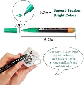 img 2 attached to 🎨 AROIC 24 Pack Acrylic Paint Pens for Versatile Surface Painting - Write On Rocks, Wood, Metal, Plastic, Glass, Canvas, Ceramic, and More.