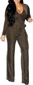 img 4 attached to 💃 Shimmer in Style: FairBeauty Women's Sparkly Jumpsuits for Clubwear and Fashionable Women's Clothing