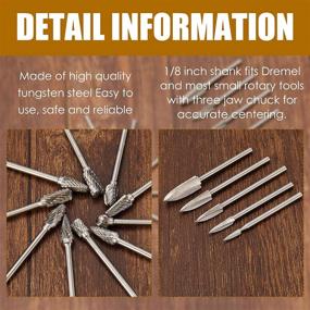 img 2 attached to 🪚 Wood Carving and Engraving Drill Bits Set: 15 Piece Double Cut Carbide Rotary Burr for DIY Woodworking, Drilling, Engraving, and Polishing