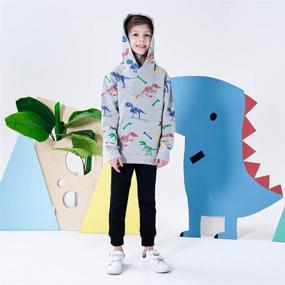 img 3 attached to 🦖 Dinosaur Sweatshirt Hoodies for Boys' Clothing - Ovovod Fashion Hoodies & Sweatshirts