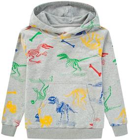 img 4 attached to 🦖 Dinosaur Sweatshirt Hoodies for Boys' Clothing - Ovovod Fashion Hoodies & Sweatshirts