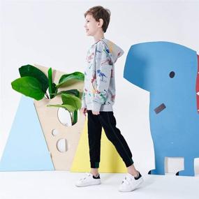 img 2 attached to 🦖 Dinosaur Sweatshirt Hoodies for Boys' Clothing - Ovovod Fashion Hoodies & Sweatshirts