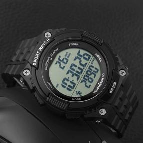 img 2 attached to 🏃 Stay Active with Gosasa Sports Waterproof Digital Fitness Watch Pedometer - The Ultimate Multifunction Men's Wristwatch