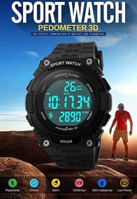 img 1 attached to 🏃 Stay Active with Gosasa Sports Waterproof Digital Fitness Watch Pedometer - The Ultimate Multifunction Men's Wristwatch