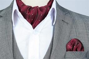 img 2 attached to 👔 SenseSet Plaid Jacquard Woven Cravat - Men's Accessories, Ties & Matching Cummerbunds with Pocket Squares