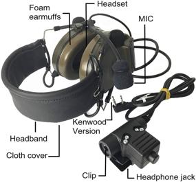 img 1 attached to 🎧 Z-TAC Official Store: Z-Tactical Comta II Tactical Headset (Z041-FG) with U94 PTT Kenwood Push to Talk (Z113-KEN) - Noise Reduction Headphone Walkie Talkie Dual PTT for Military Radio