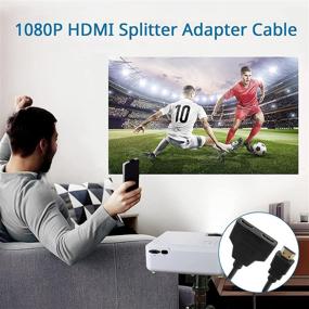 img 1 attached to 🔌 HDMI-кабель сплиттер - адаптер HDMI 1 в 2 для двух телевизоров, мужской к двум женским HDMI, поддерживает одновременное отображение на двух телевизорах - разделитель сигнала для улучшенного просмотра.