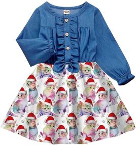 img 4 attached to Enlifety Princess Christmas Sundress: Festive Attire for Granddaughter Girls' Clothing