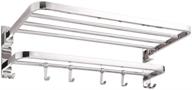 🛁 yescom wall mounted towel rack rail holder – 4 sliding hooks, stainless steel chrome bathroom storage shelf 18/8 logo