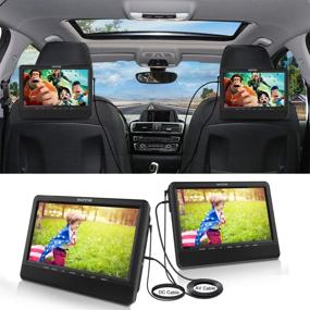 img 3 attached to 📀 WONNIE 10.5'' Dual Screen DVD Player Portable Headrest CD Players for Kids with 2 Mounting Brackets & Built-in 5 Hour Rechargeable Battery - Ideal for Car Travel (1 Player+1 Monitor)