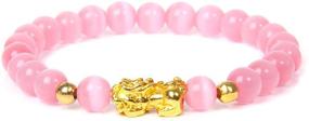 img 4 attached to 💗 Feng Shui Pink Opal Bracelet: Enhance Love Smoothness and Wealth Prosperity with Bewoful Feng Shui PI Xiu Adjustable Elastic Wealth Bracelet for Girls and Ladies