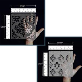 img 3 attached to 🎨 Bold Damask and Damask Background Stencils - High-Quality CraftTreat Stencils for Walls, Tiles, Wood, Canvas, and More - 2 Pcs, Reusable Art and Craft Stencils - 6x6 Inches Each