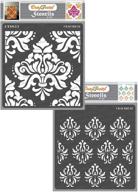 🎨 bold damask and damask background stencils - high-quality crafttreat stencils for walls, tiles, wood, canvas, and more - 2 pcs, reusable art and craft stencils - 6x6 inches each logo