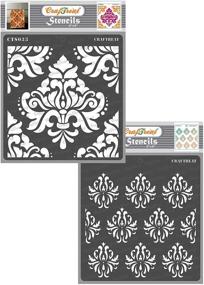 img 4 attached to 🎨 Bold Damask and Damask Background Stencils - High-Quality CraftTreat Stencils for Walls, Tiles, Wood, Canvas, and More - 2 Pcs, Reusable Art and Craft Stencils - 6x6 Inches Each