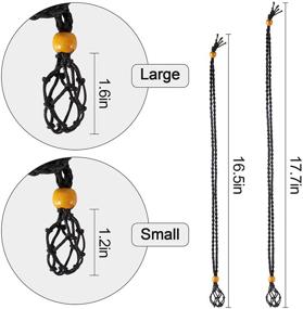 img 3 attached to Adjustable Necklace Crystal Holder for DIY Necklace Making - 4 Pcs Empty Stone Holder in 2 Sizes, Wax Rope Necklace Cage Cord for Crystal Quartz Stones Pendants