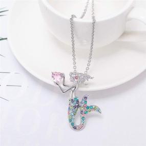 img 1 attached to Quaappaa Mermaid Pendant Necklace Multi Color