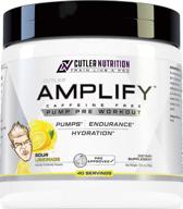 🍋 amplify caffeine free pre workout: enhance muscle pump & hydration, stim-free solution with l citrulline, creatine hcl - sour lemonade flavor, 40 servings logo