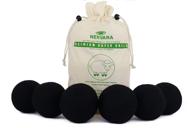 🧺 6 xl premium quality black organic wool dryer balls - reusable natural fabric softener, 100% hand made with fair-trade new zealand merino wool logo