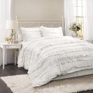 💎 lush decor belle 4 piece ruffled shabby chic white queen comforter set with bed skirt and 2 pillow shams: experience luxury and elegance in your bedroom logo