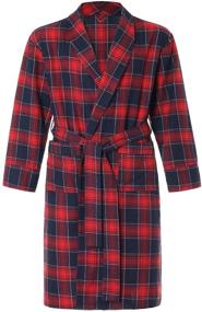 img 4 attached to 👘 Comfortable and Stylish: Latuza Men's Cotton Flannel Robe - Perfect for Relaxing in Style