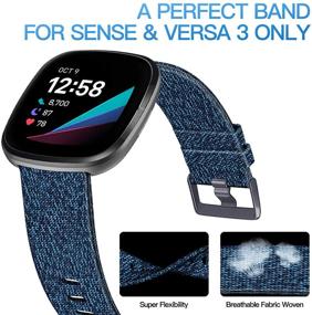 img 3 attached to KIMILAR Woven Band for Fitbit Versa 3 / Sense - Stylish and Breathable Strap for Women and Men