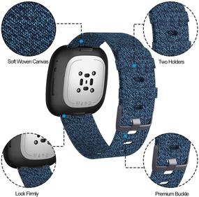 img 2 attached to KIMILAR Woven Band for Fitbit Versa 3 / Sense - Stylish and Breathable Strap for Women and Men