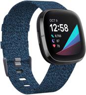 kimilar woven band for fitbit versa 3 / sense - stylish and breathable strap for women and men logo